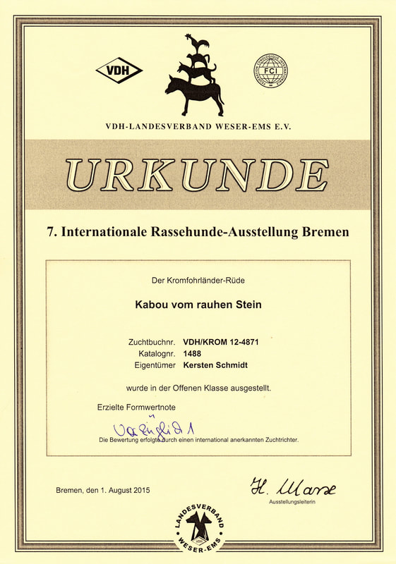 Kabous V1-Urkunde vom 01.08.2015