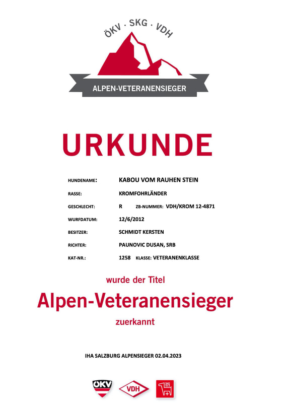 Kabous Alpen-Veteranensieger-Urkunde vom 2.04.2023